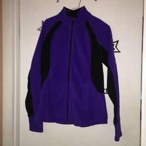 Purple and Black Fleece Sport Jacket